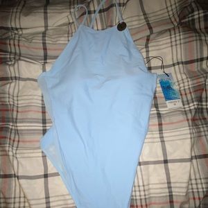 Unused forever 21 blue mesh side one piece